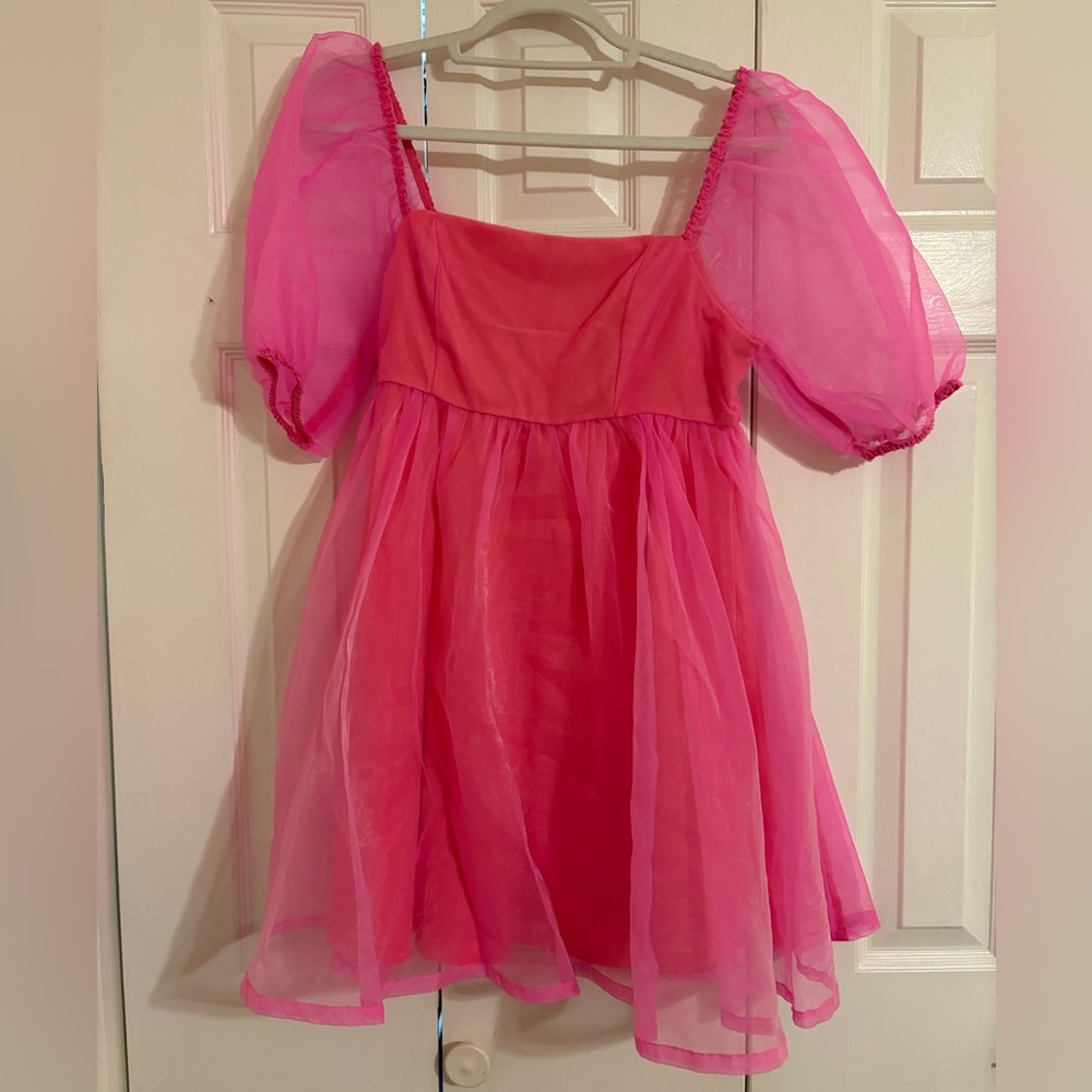 TCEC Pink Puff Sleeve Dress
